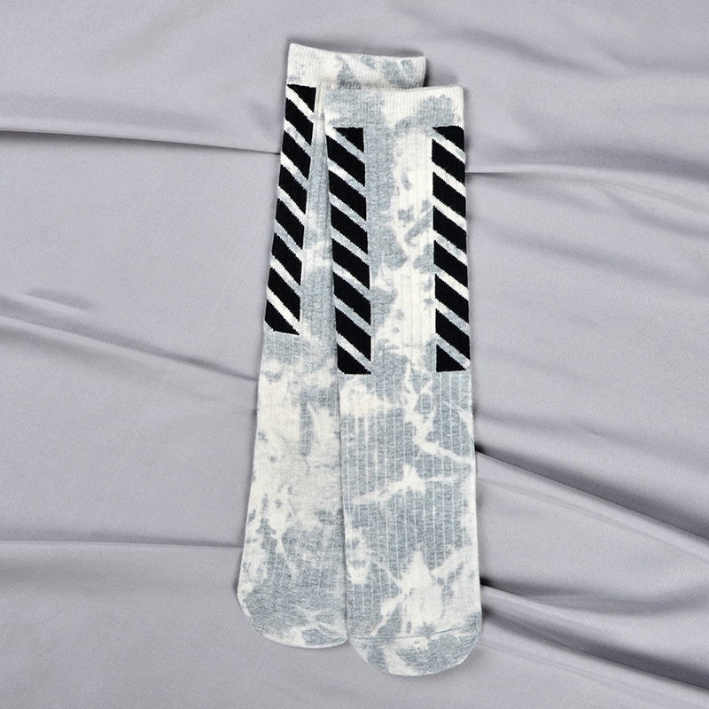 Tube Tie Dye Socks Tide Ins Absorbent Breathable Cotton Socks for Women Men